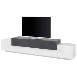 Mobile porta TV 240x52h cm bianco ossido Milos Gihome®