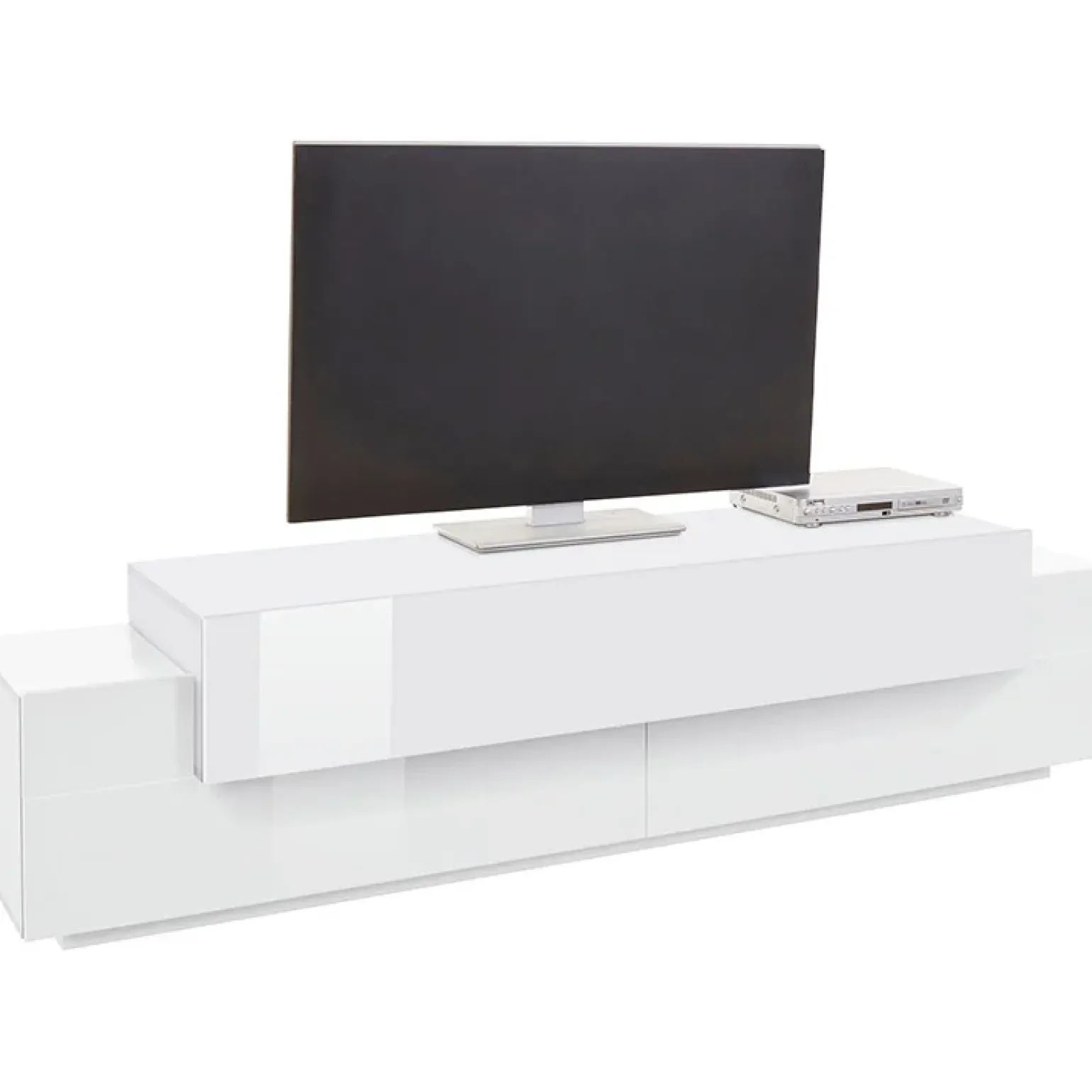 Mobile porta TV 200x52h cm bianco lucido Milos Gihome®