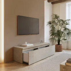 Mobile porta TV 138x40h cm  con cassettone tortora Sunset