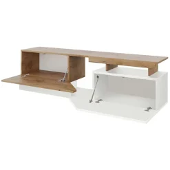 Mobile porta TV 160x46h cm design moderno rovere bianco Modesta