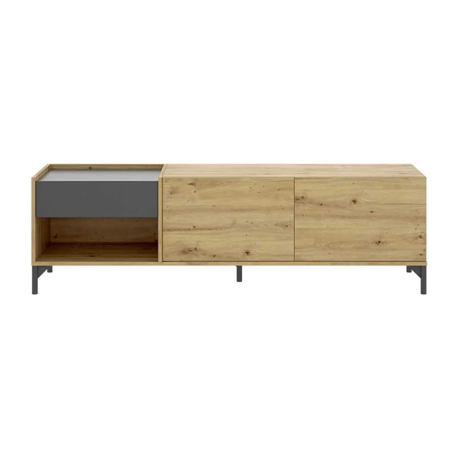 Mobile porta TV 164x49h cm legno rovere grafite German