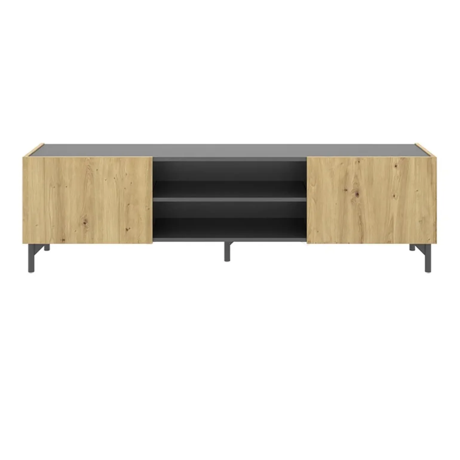 Mobile porta TV 161x45h cm legno rovere grafite Mino