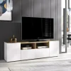 Mobile porta TV 142x44h cm legno rovere bianco Esteban