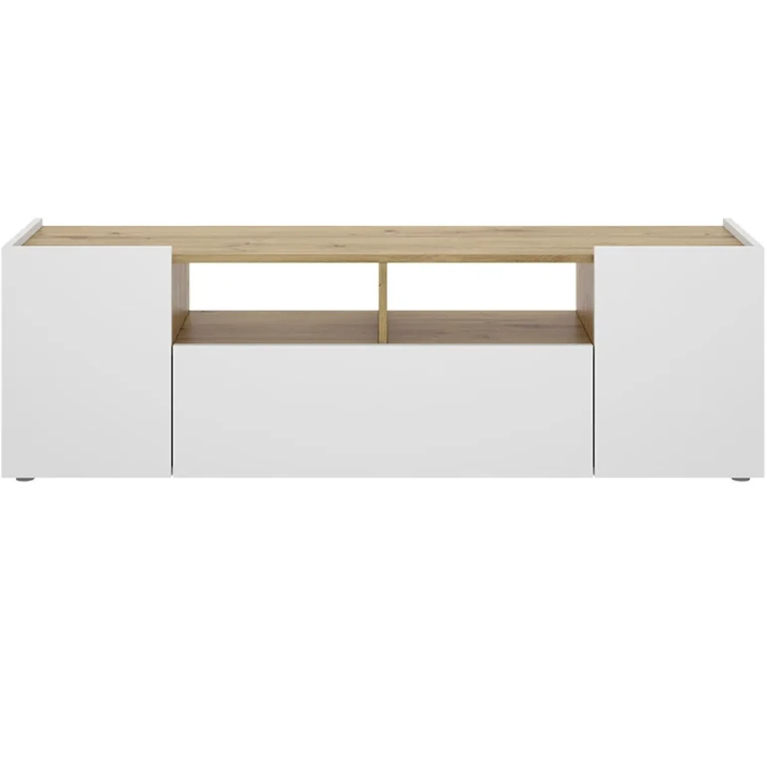 Mobile porta TV 142x44h cm legno rovere bianco Esteban