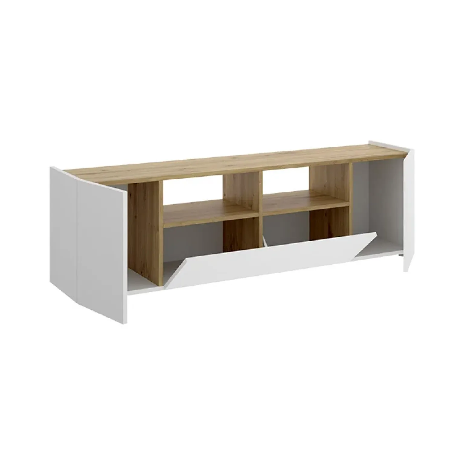 Mobile porta TV 142x44h cm legno rovere bianco Esteban