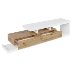 Mobile porta TV 198x45h cm moderno bianco rovere Pabla
