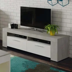 Mobile porta TV 120x40h cm moderno bianco cemento Zante