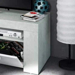 Mobile porta TV 120x40h cm moderno bianco cemento Zante