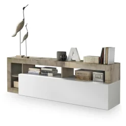 Mobile porta tv 184x58h cm moderno bianco lucido pero Invictus