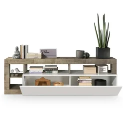 Mobile porta tv 184x58h cm moderno bianco lucido pero Invictus
