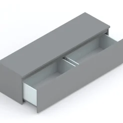 Mobile porta TV 138x40h cm moderno soggiorno con cassettone grigio scuro Elion