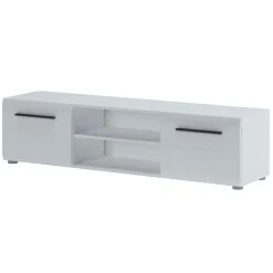 Mobile porta TV 160x40h cm moderno soggiorno bianco lucido Cold