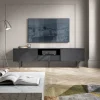 Mobile porta TV 180x51h cm moderno antracite frassinato nero Parigi