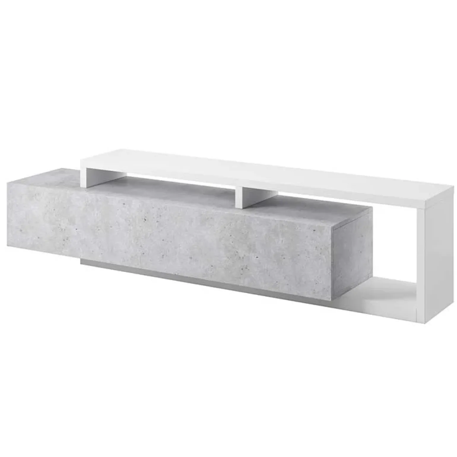 Mobile porta TV 219x52h cm moderno soggiorno bianco cemento Megan Gihome®