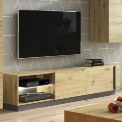Mobile porta TV 187x46h cm moderno soggiorno rovere Noa Gihome®