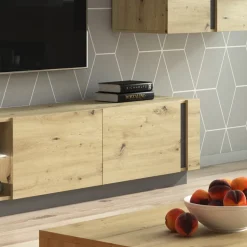 Mobile porta TV 187x46h cm moderno soggiorno rovere Noa Gihome®