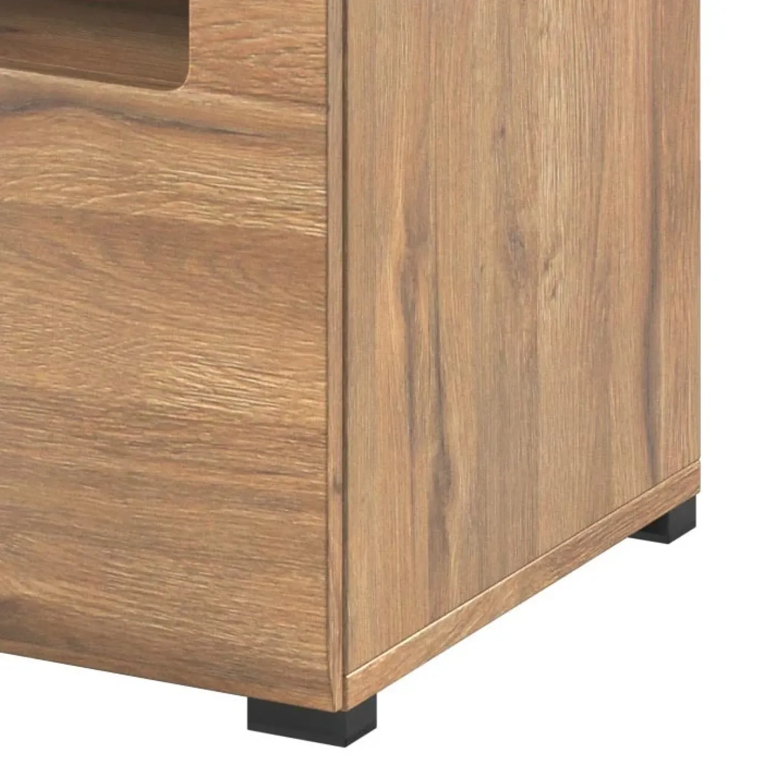 Mobile porta TV 140x52h cm moderna 1 cassetto rovere nero Maiorca