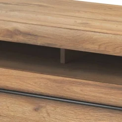 Mobile porta TV 140x52h cm moderna 1 cassetto rovere nero Maiorca