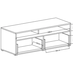 Mobile porta TV 140x52h cm moderna 1 cassetto rovere nero Maiorca