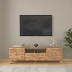 Mobile porta TV 140x46h cm moderno rovere Baffin