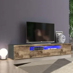Mobile porta TV 200x37h cm pero antracite Light Big Gihome®
