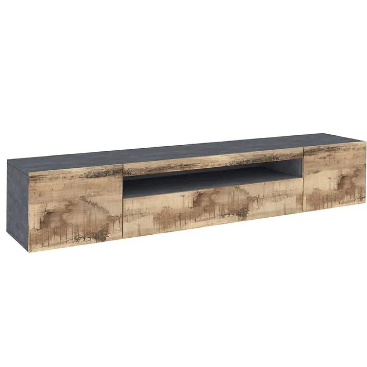 Mobile porta TV 200x37h cm pero antracite Light Big Gihome®