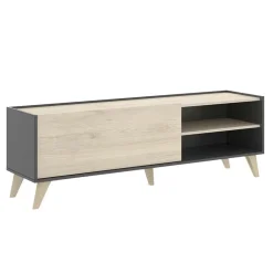 Mobile porta TV 155x47h cm soggiorno rovere grafite Elmer