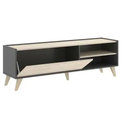 Mobile porta TV 155x47h cm soggiorno rovere grafite Elmer