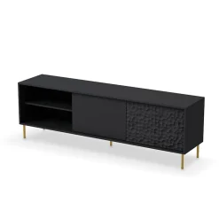 Mobile porta TV 180x58h cm soggiorno nero oro Osaka