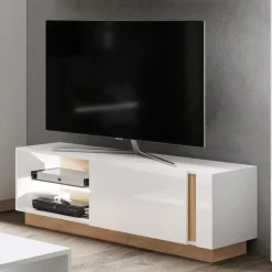 Mobile porta TV 138x46h cm soggiorno bianco rovere Noa Gihome®