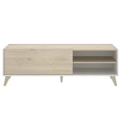 Mobile porta TV 155x47h cm soggiorno rovere bianco Elmer