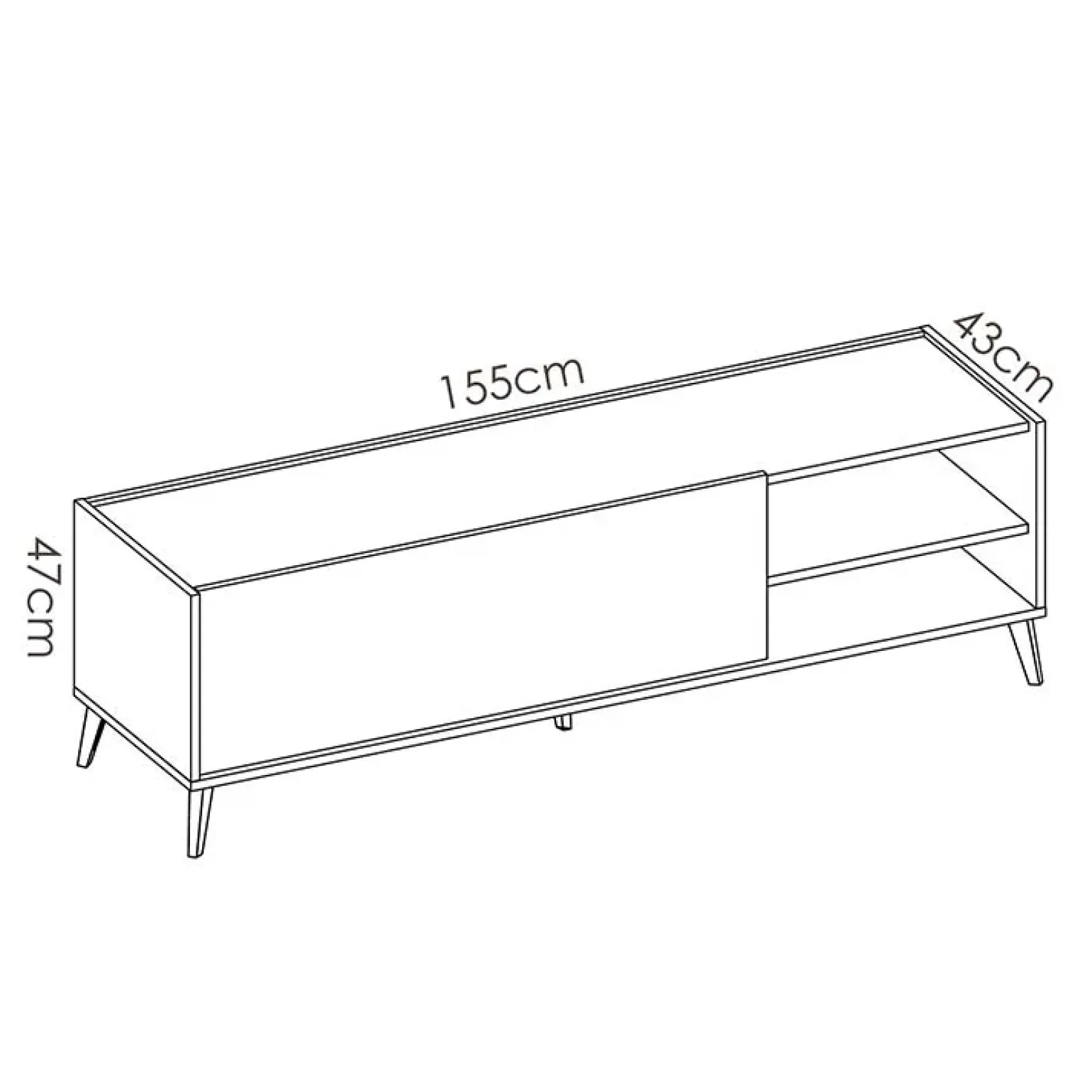 Mobile porta TV 155x47h cm soggiorno rovere bianco Elmer