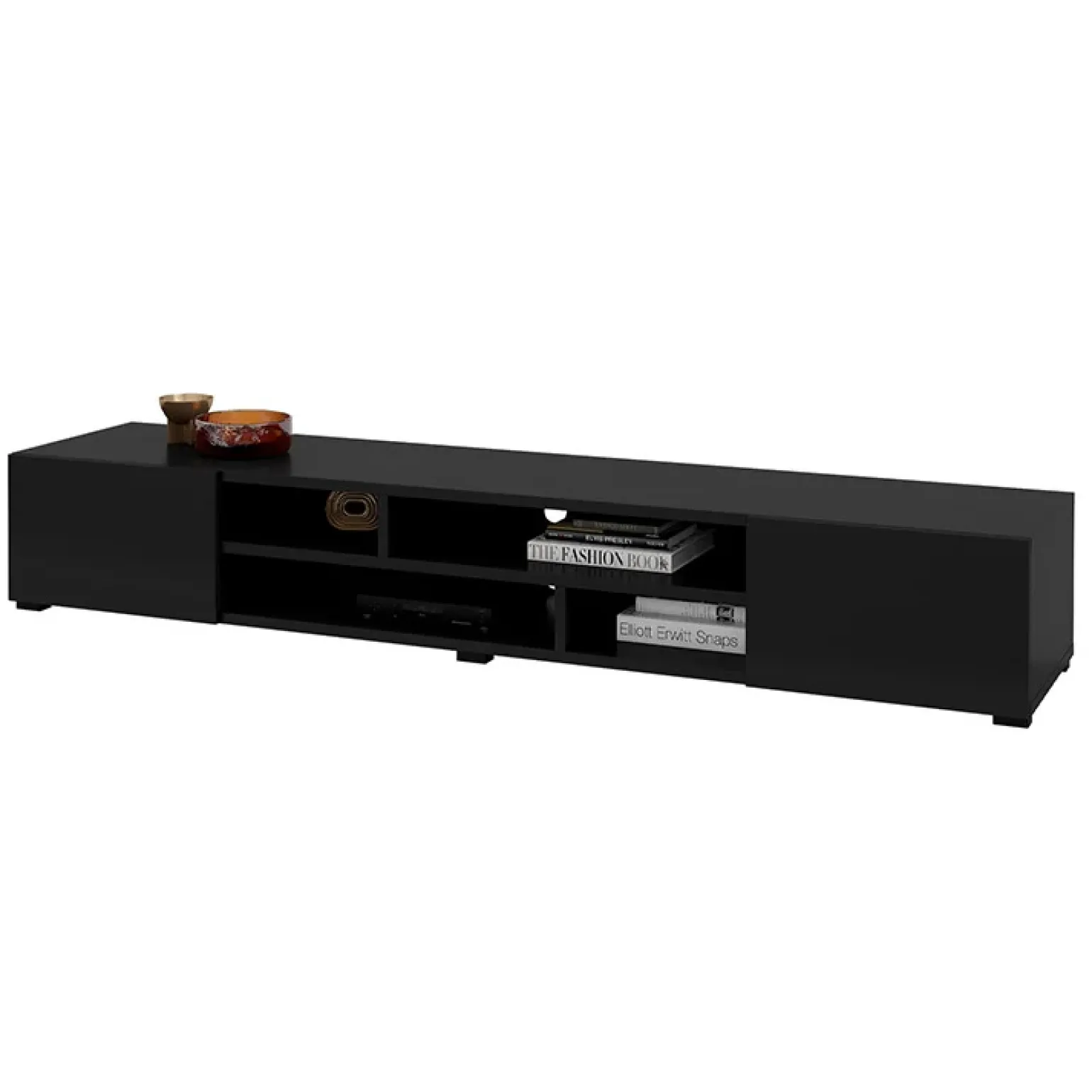 Mobile porta TV 208x33h cm soggiorno nero Maserati