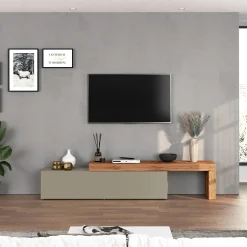 Mobile porta tv 230x51h cm tortora rovere Block