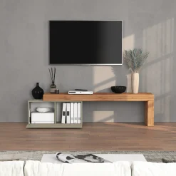 Mobile porta tv 210x51h cm tortora rovere Block