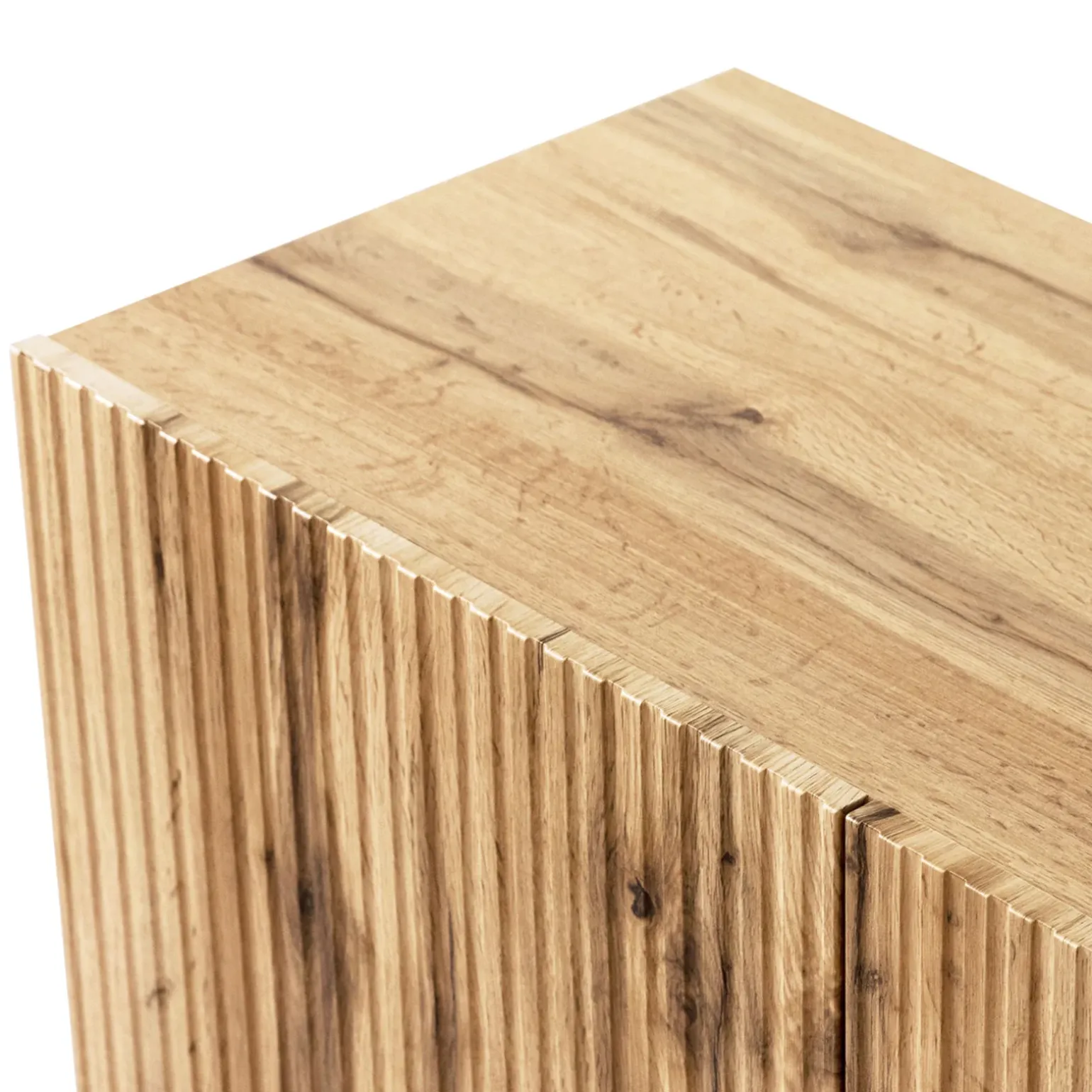 Mobile TV con camino 181x50h cm moderno cannettato quercia Essence
