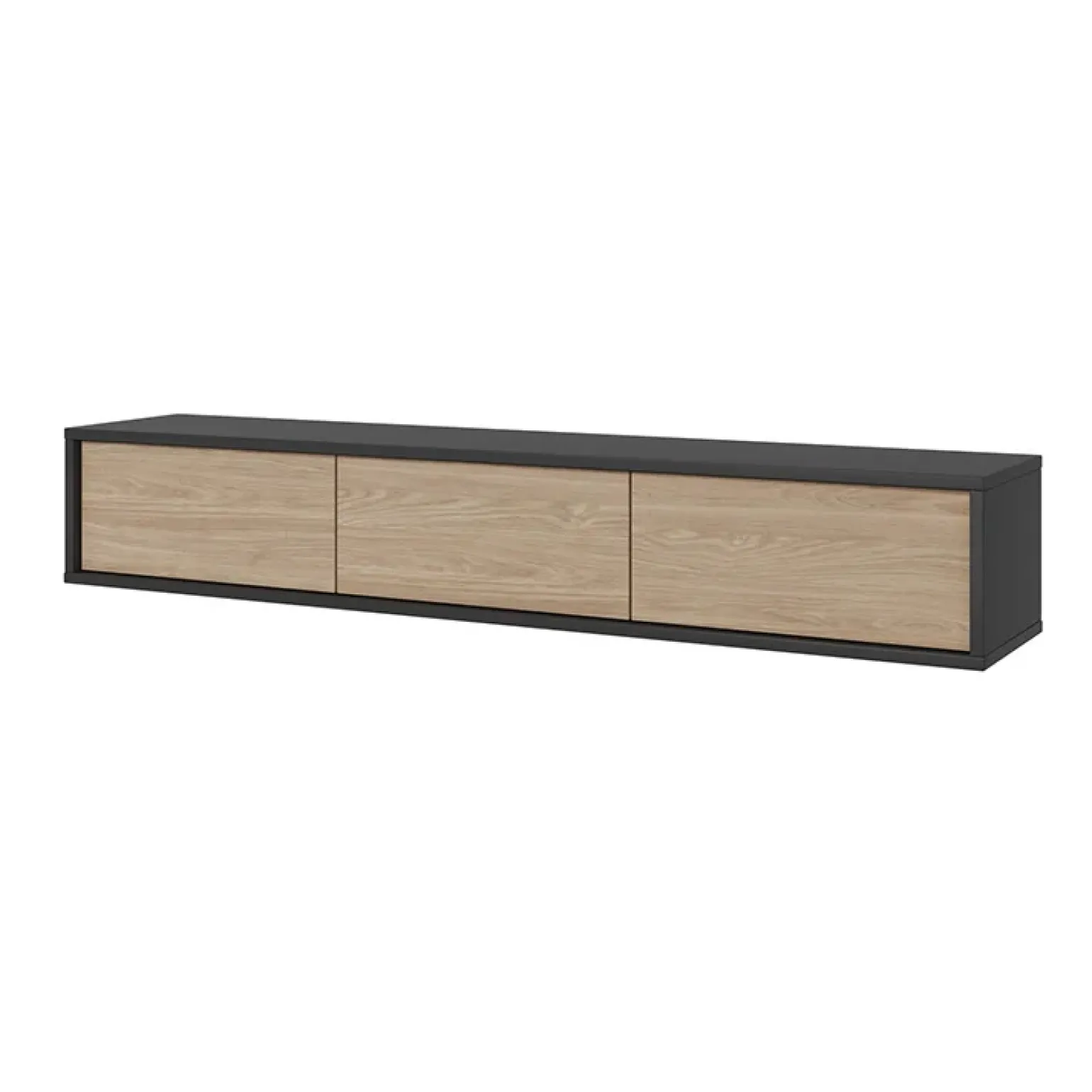 Mobile TV soggiorno sospeso 180x32h cm 3 ante a ribalta rovere grigio Glem