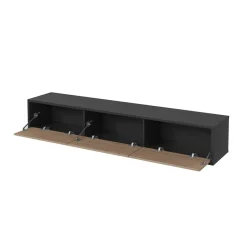 Mobile TV soggiorno sospeso 180x32h cm 3 ante a ribalta rovere grigio Glem