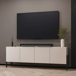 Mobile TV 200x70h cm 4 ante moderno beige cashmere Simple