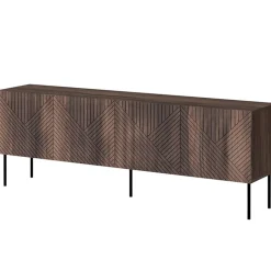 Mobile TV 191x58h cm 4 ante noce scuro con frontali serigrafati Savanna