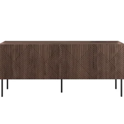 Mobile TV 191x58h cm 4 ante noce scuro con frontali serigrafati Savanna
