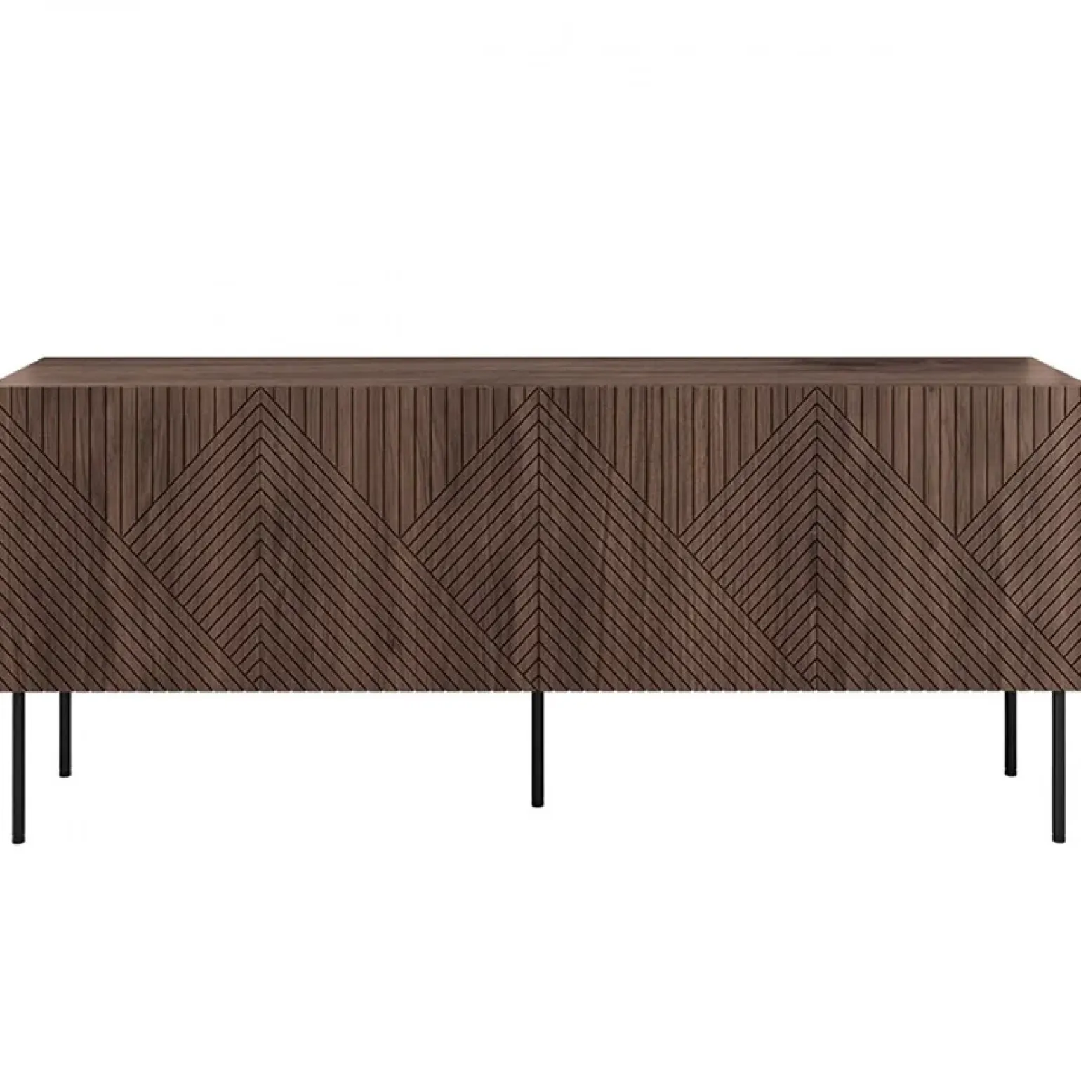 Mobile TV 191x58h cm 4 ante noce scuro con frontali serigrafati Savanna