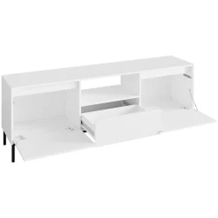 Mobile TV 174x55h cm design cannettato bianco Strike