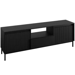 Mobile TV 174x55h cm design cannettato nero Strike