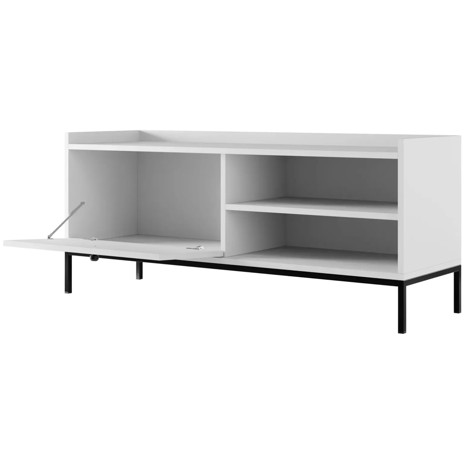 Mobile TV 140x55h cm design moderno bianco Pollon