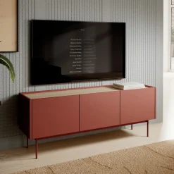Mobile TV 144x55h cm design moderno rosso Passion