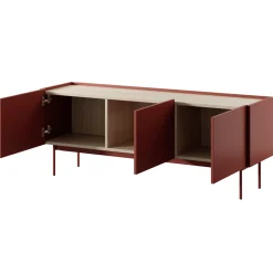 Mobile TV 144x55h cm design moderno rosso Passion