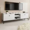 Mobile TV 180x55h cm design moderno bianco Pollon