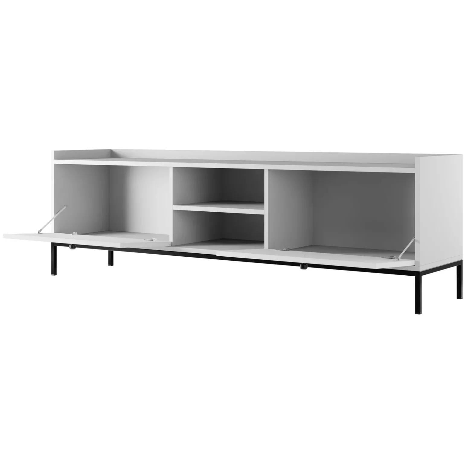 Mobile TV 180x55h cm design moderno bianco Pollon