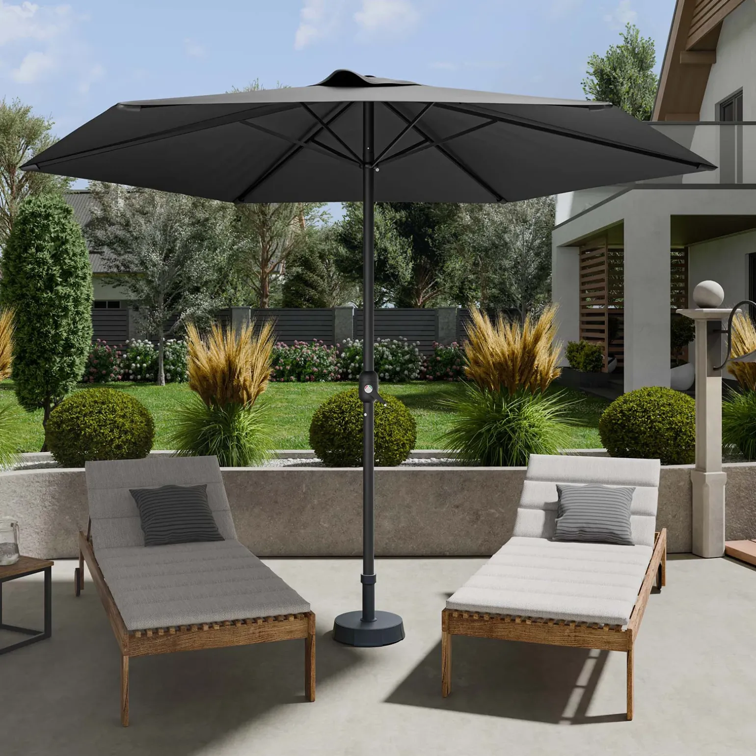 Ombrellone da giardino 300x300cm nero grigio Fiorella